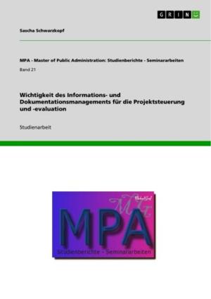 Cover of the book Wichtigkeit des Informations- und Dokumentationsmanagements für die Projektsteuerung und -evaluation by Elisabeth Herrle
