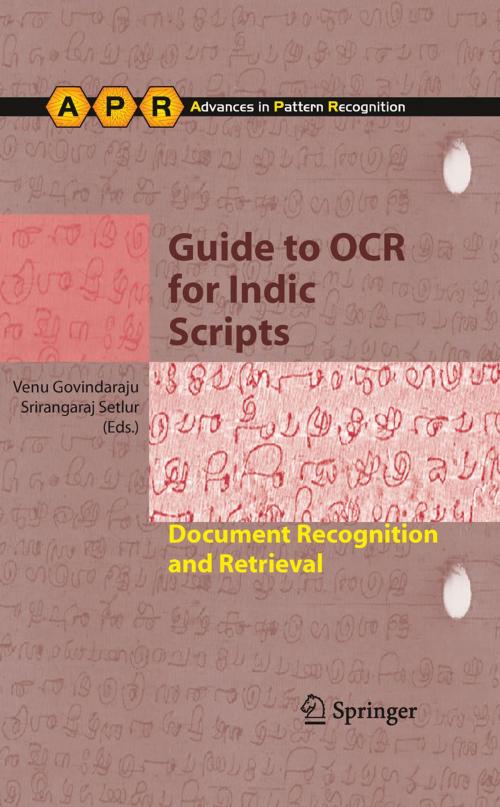 Cover of the book Guide to OCR for Indic Scripts by , Springer London