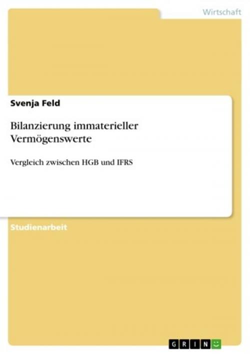 Cover of the book Bilanzierung immaterieller Vermögenswerte by Svenja Feld, GRIN Verlag