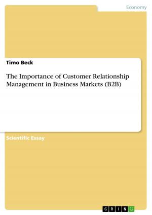 Cover of the book The Importance of Customer Relationship Management in Business Markets (B2B) by Christoph Sakuth