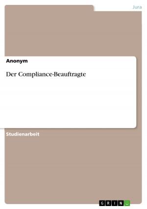 Cover of the book Der Compliance-Beauftragte by Jörg Sander