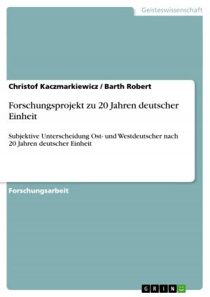 Cover of the book Forschungsprojekt zu 20 Jahren deutscher Einheit by Doreen Hunger