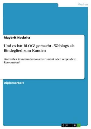 Cover of the book Und es hat BLOG! gemacht - Weblogs als Bindeglied zum Kunden by Efi Paraskevidis