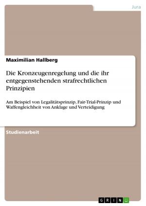 Cover of the book Die Kronzeugenregelung und die ihr entgegenstehenden strafrechtlichen Prinzipien by Jens Junek