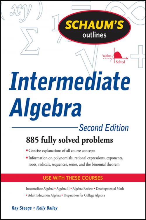 Cover of the book Schaum's Outline of Intermediate Algebra, Second Edition by Ray Steege, Kerry Bailey, McGraw-Hill Education