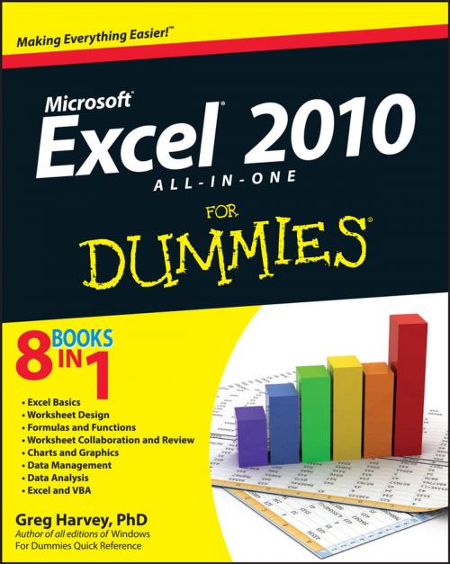 Cover of the book Excel 2010 All-in-One For Dummies by Greg Harvey, Wiley