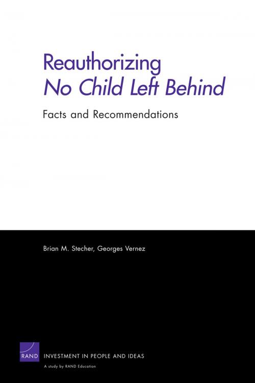 Cover of the book Reauthorizing No Child Left Behind by Brian M. Stecher, Georges Vernez, RAND Corporation