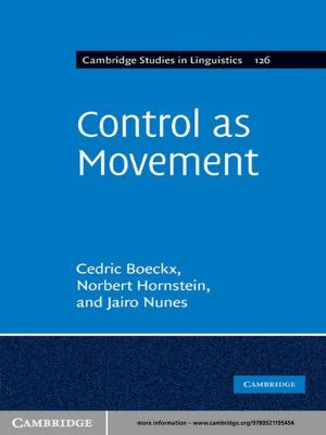 Cover of the book Control as Movement by Arthur Schopenhauer, Sabine Roehr, Christopher Janaway