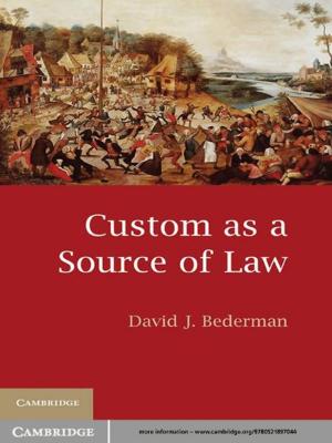 Cover of the book Custom as a Source of Law by Peter M. Gerhart