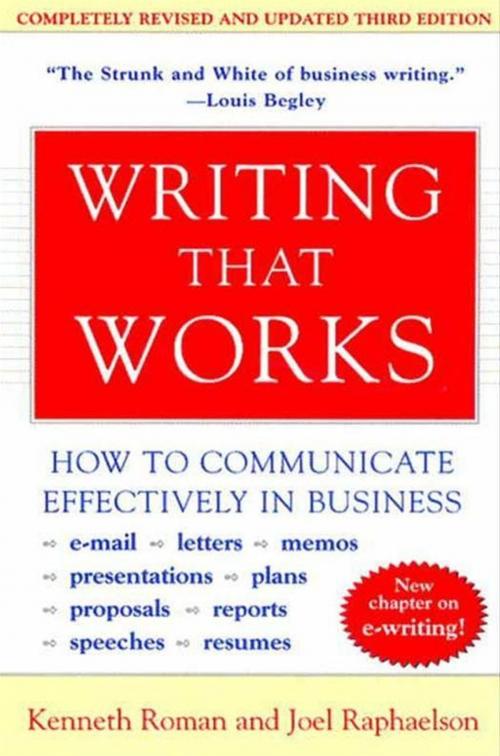Cover of the book Writing That Works, 3rd Edition by Kenneth Roman, Joel Raphaelson, Collins Reference