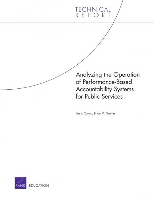Cover of the book Analyzing the Operation of Performance-Based Accountability Systems for Public Services by Frank Camm, Brian M. Stecher, RAND Corporation
