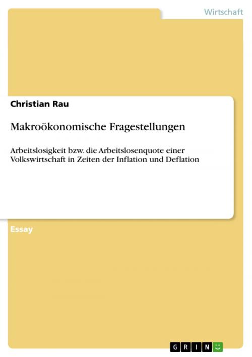 Cover of the book Makroökonomische Fragestellungen by Christian Rau, GRIN Verlag