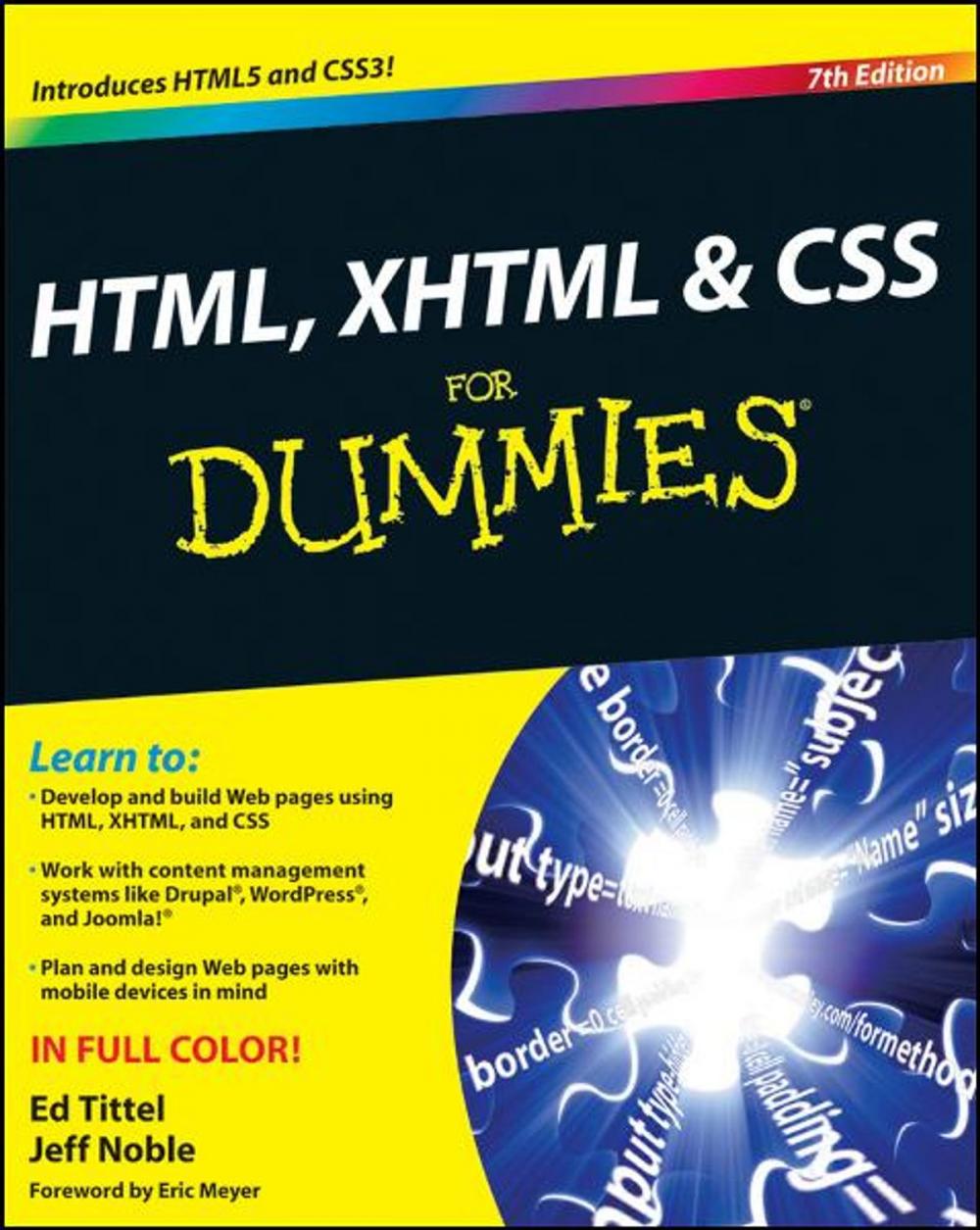 Big bigCover of HTML, XHTML and CSS For Dummies