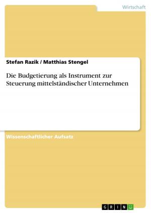 Cover of the book Die Budgetierung als Instrument zur Steuerung mittelständischer Unternehmen by Cristina Agopian, CPA