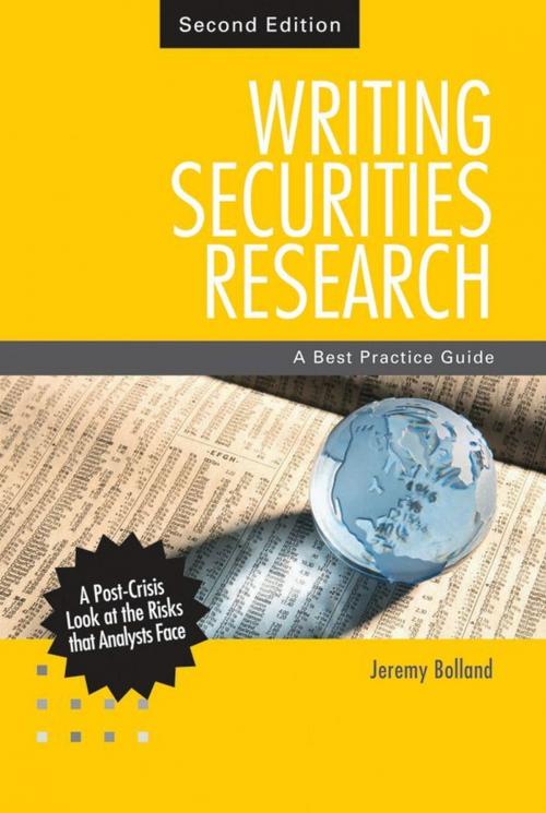 Cover of the book Writing Securities Research by Jeremy Bolland, Wiley