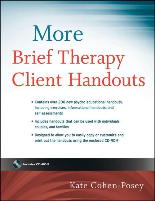 Cover of the book More Brief Therapy Client Handouts by Kate Cohen-Posey, Wiley