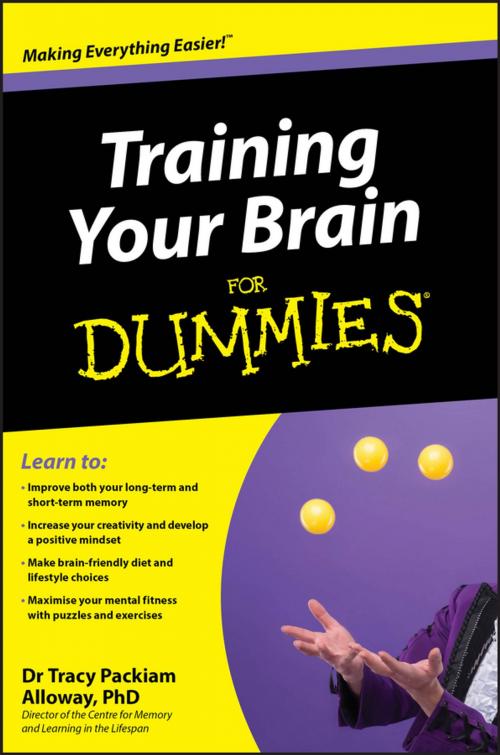 Cover of the book Training Your Brain For Dummies by Tracy Packiam Alloway, Wiley