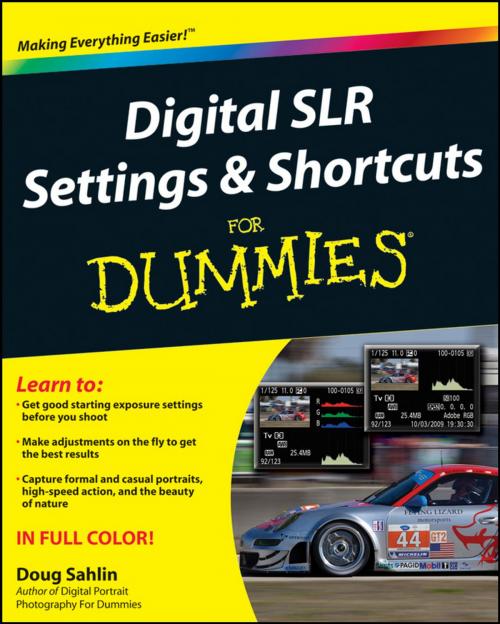 Cover of the book Digital SLR Settings and Shortcuts For Dummies by Doug Sahlin, Wiley