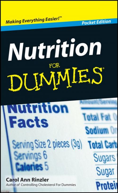 Cover of the book Nutrition For Dummies®, Pocket Edition by Carol Ann Rinzler, John Wiley & Sons