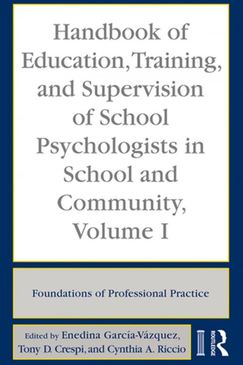 Cover of the book Handbook of Education, Training, and Supervision of School Psychologists in School and Community, Volume I by , Taylor and Francis