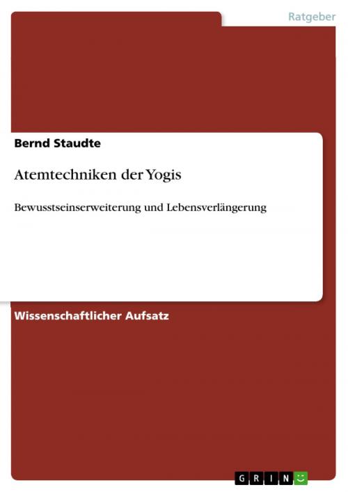 Cover of the book Atemtechniken der Yogis by Bernd Staudte, GRIN Verlag