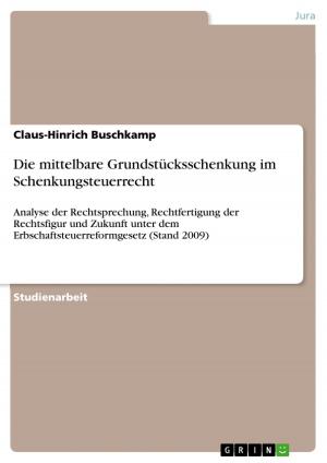 Cover of the book Die mittelbare Grundstücksschenkung im Schenkungsteuerrecht by Manuela Beyer