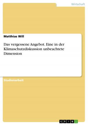 Cover of the book Das vergessene Angebot. Eine in der Klimaschutzdiskussion unbeachtete Dimension by Anonym