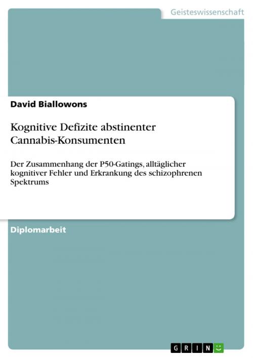 Cover of the book Kognitive Defizite abstinenter Cannabis-Konsumenten by David Biallowons, GRIN Verlag