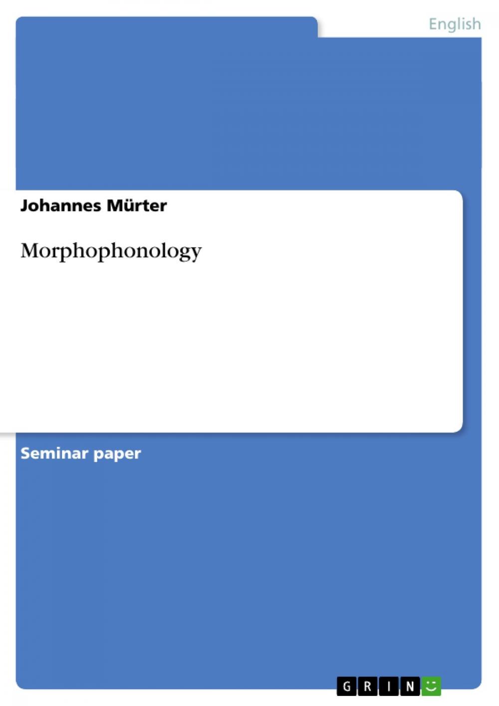Big bigCover of Morphophonology