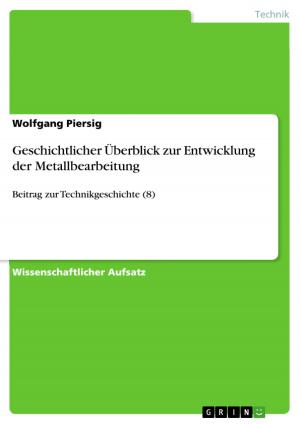Cover of the book Geschichtlicher Überblick zur Entwicklung der Metallbearbeitung by Sadik Altindal