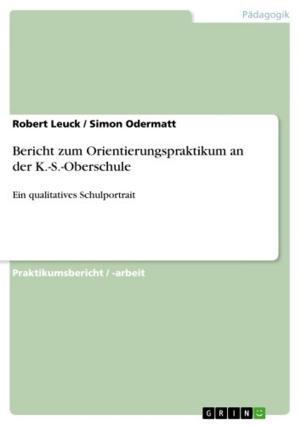 Cover of the book Bericht zum Orientierungspraktikum an der K.-S.-Oberschule by Miriam Schön