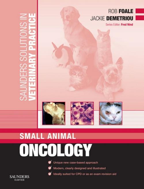 Cover of the book Saunders Solutions in Veterinary Practice: Small Animal Oncology E-Book by Rob D. Foale, BSc, BVetMed, DSAM, DipECVIM, MRCVS, Jackie Demetriou, BVetMed, CertSAS, DipECVS, MRCVS, Fred Nind, BVM&S, MRCVS, Elsevier Health Sciences
