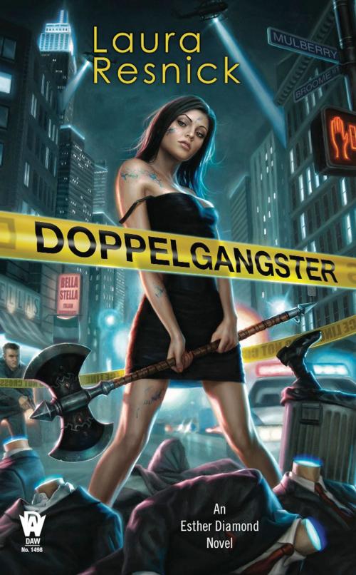 Cover of the book Doppelgangster by Laura Resnick, DAW