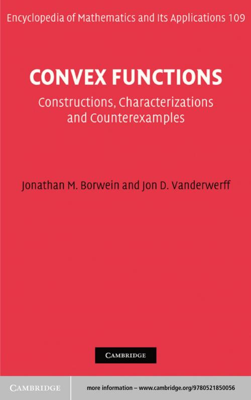 Cover of the book Convex Functions by Jonathan M. Borwein, Jon D. Vanderwerff, Cambridge University Press