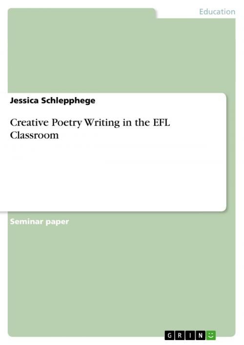 Cover of the book Creative Poetry Writing in the EFL Classroom by Jessica Schlepphege, GRIN Publishing