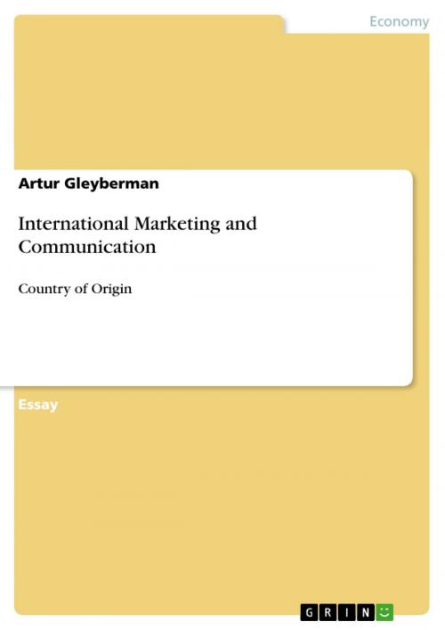 Cover of the book International Marketing and Communication by Artur Gleyberman, GRIN Publishing