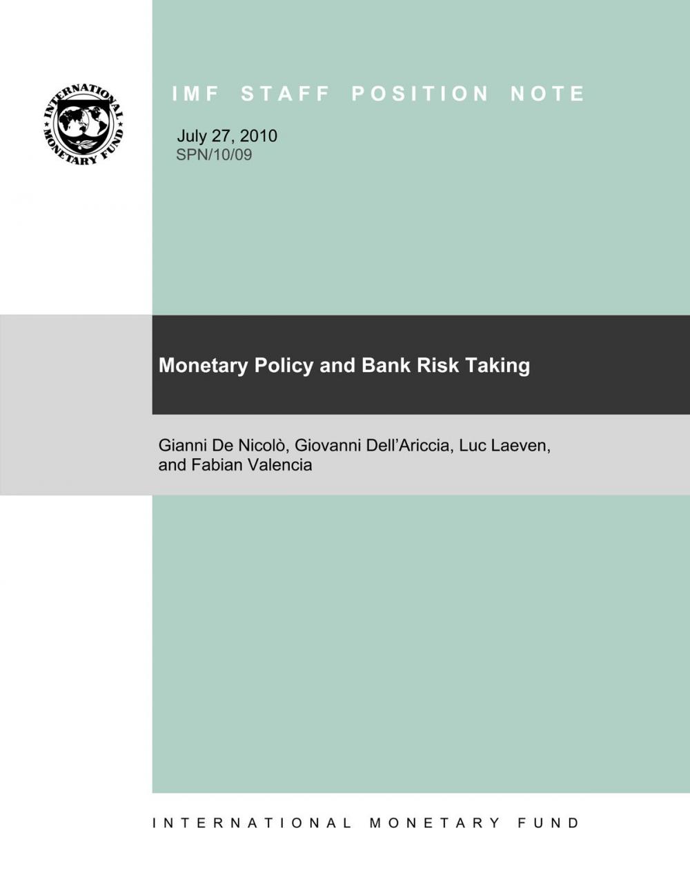 Big bigCover of Monetary Policy and Bank Risk-Taking