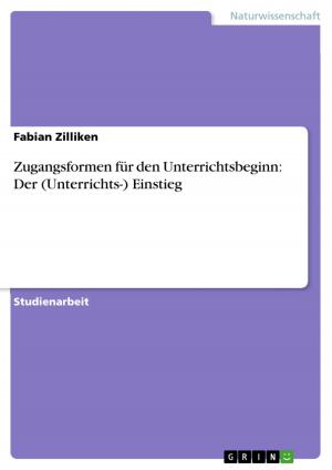 Cover of the book Zugangsformen für den Unterrichtsbeginn: Der (Unterrichts-) Einstieg by Doreen Fricke