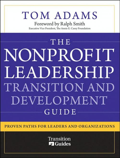 Cover of the book The Nonprofit Leadership Transition and Development Guide by Tom Adams, Wiley