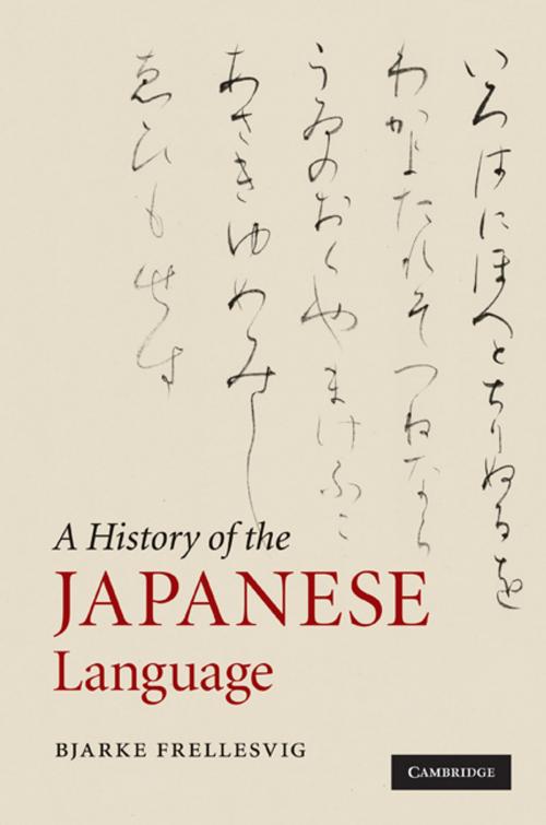 Cover of the book A History of the Japanese Language by Bjarke Frellesvig, Cambridge University Press