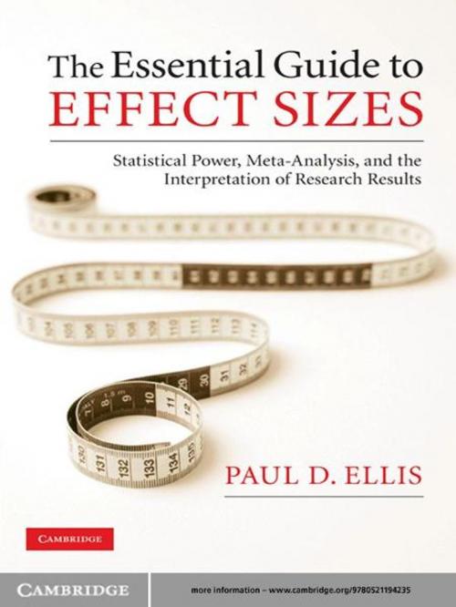Cover of the book The Essential Guide to Effect Sizes by Paul D. Ellis, Cambridge University Press
