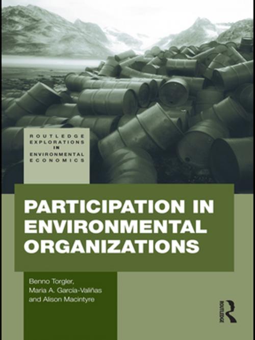 Cover of the book Participation in Environmental Organizations by Benno Torgler, Maria A. Garcia-Valiñas, Alison Macintyre, Taylor and Francis
