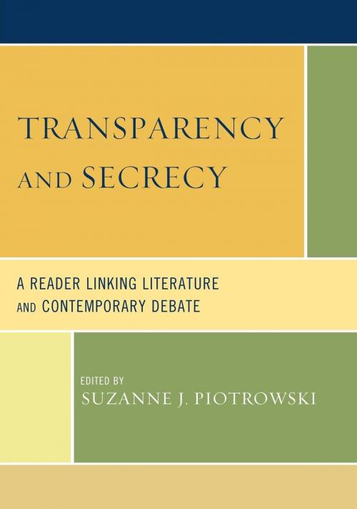 Cover of the book Transparency and Secrecy by Suzanne J. Piotrowski, Lexington Books