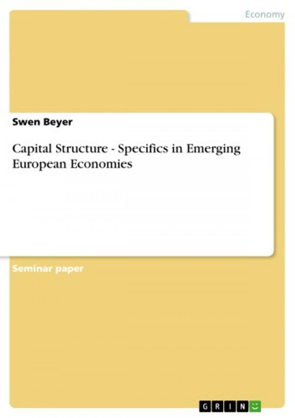 Big bigCover of Capital Structure - Specifics in Emerging European Economies