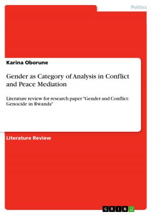 Cover of the book Gender as Category of Analysis in Conflict and Peace Mediation by Karlheinz Eichelmann