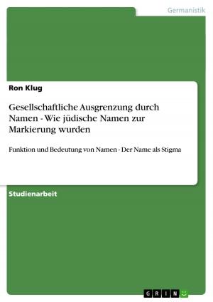 Cover of the book Gesellschaftliche Ausgrenzung durch Namen - Wie jüdische Namen zur Markierung wurden by Andreas Schwarz