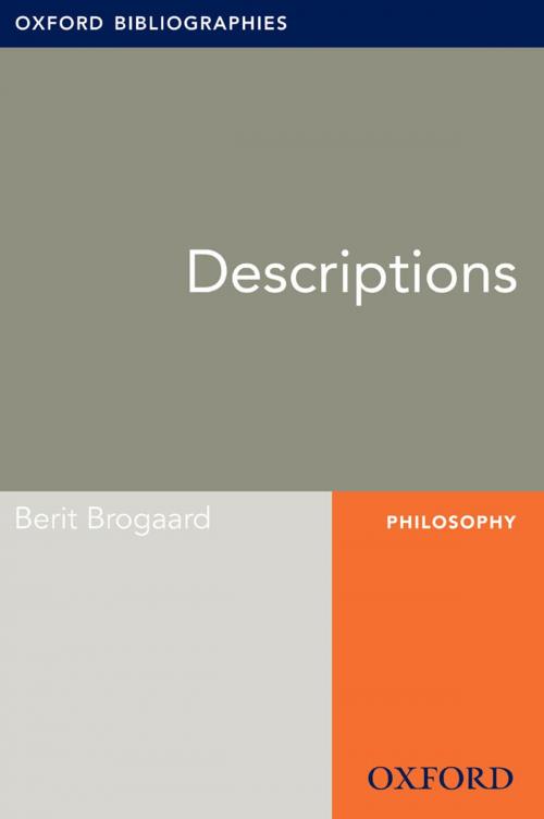 Cover of the book Descriptions: Oxford Bibliographies Online Research Guide by Berit Brogaard, Oxford University Press