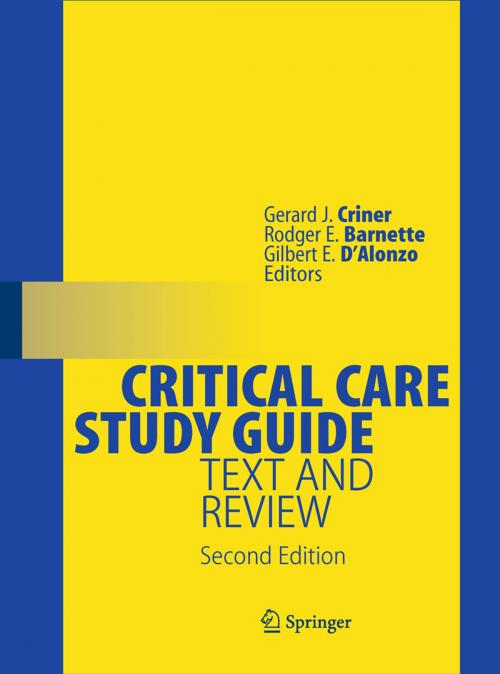Cover of the book Critical Care Study Guide by , Springer New York