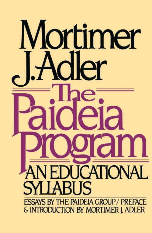 Cover of the book Paideia Program by Mortimer J. Adler, Touchstone