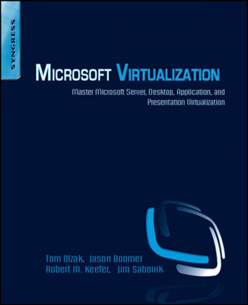 Cover of the book Microsoft Virtualization by Robert M Keefer, Jason Boomer, Thomas Olzak, James Sabovik, Elsevier Science